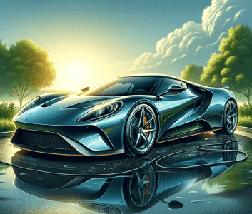Camera pointing towards sports car